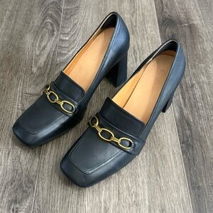 GiaoDeen Leather Block Pumps